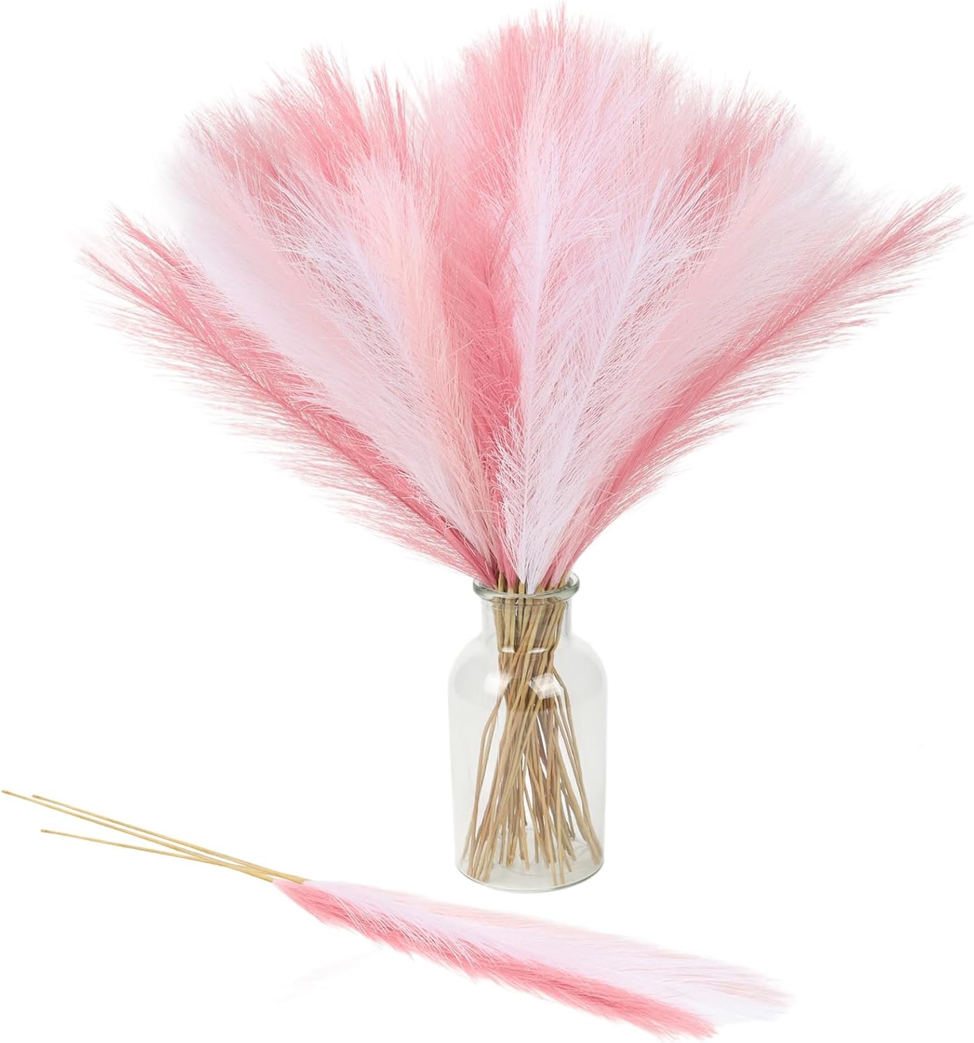30pcs Pampas Grass Decor,21" Artificial Pompous Grass Bulk,Small Vase Filler Pompas Grass for Home Wedding Living Room Wall Party Decoration (White,Dark Pink,Light Pink, 21 Inch 30 Pcs)