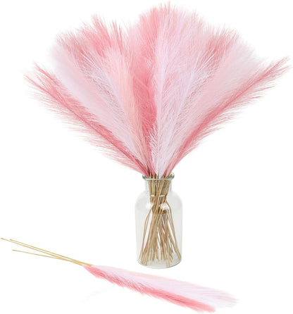 30pcs Pampas Grass Decor,21" Artificial Pompous Grass Bulk,Small Vase Filler Pompas Grass for Home Wedding Living Room Wall Party Decoration (White,Dark Pink,Light Pink, 21 Inch 30 Pcs)