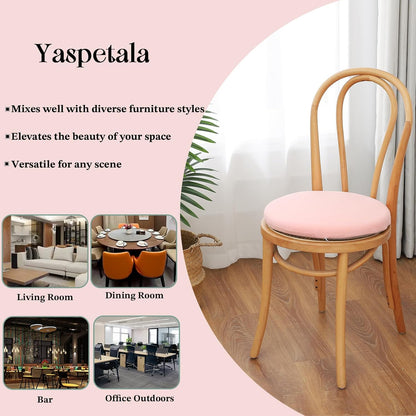 Pink 15.7 Inch 2 Pack Round Memory Foam Chair Pad, 1.8" Thick Anti-Slip Stool Cushion with Removable Cover for Extended Sitting, Comfortable Seat Cushion for Dining Room Kitchen Office