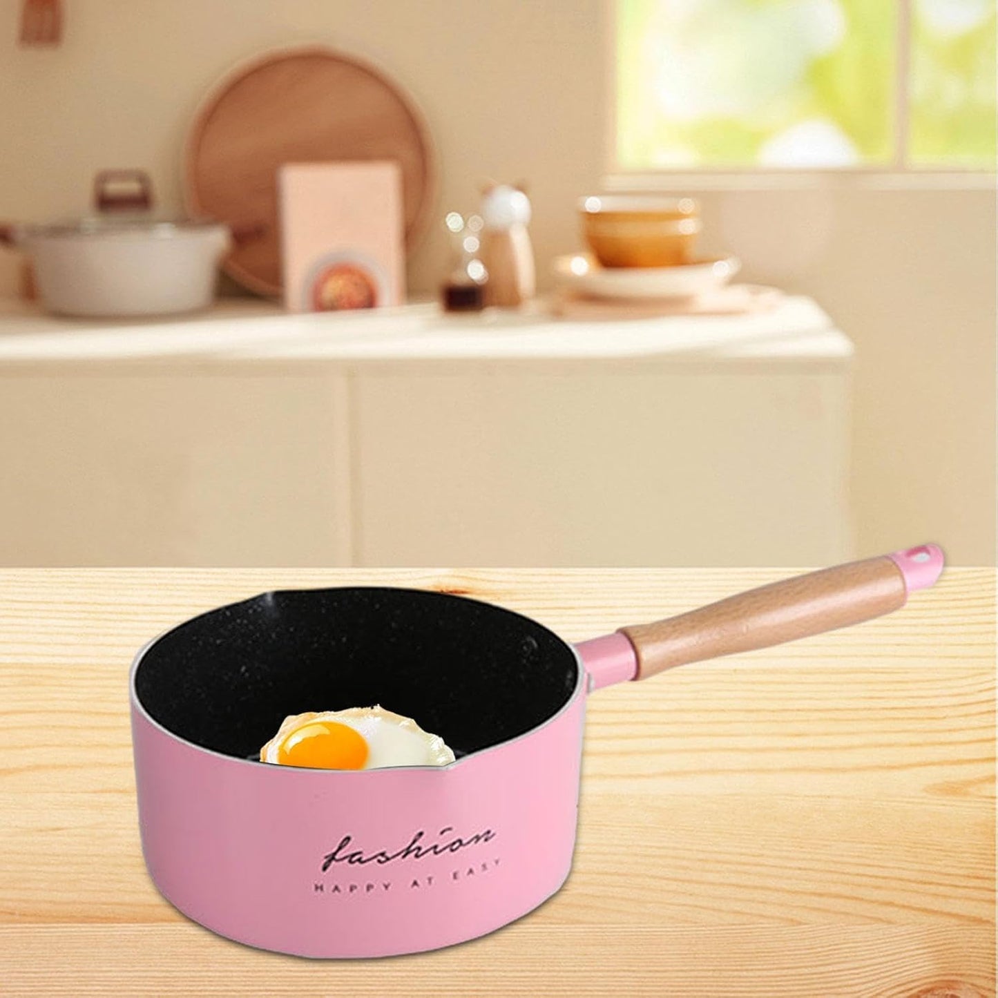 predolo Lightweight Cooking Pot for Milk and Butter, Ideal for Outdoor Use, Pink
