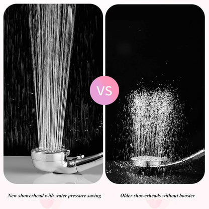Shower Head, High Pressure Rainfall Shower Head with Stop Button, 3-Mode Adjustable Water Saving Shower Trim Kit