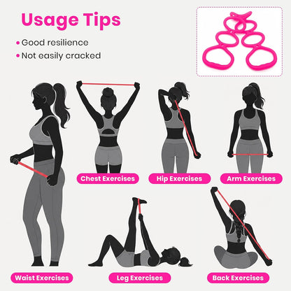 7 Ring Adjustable Resistance Bands, Workout Stretch Fitness Resistance Exercise Band with 7-Level, Ideal for Women Men Yoga/Pilates/Physical Therapy/Home Gym for Arm/Shoulders/Foot/Leg Fitness