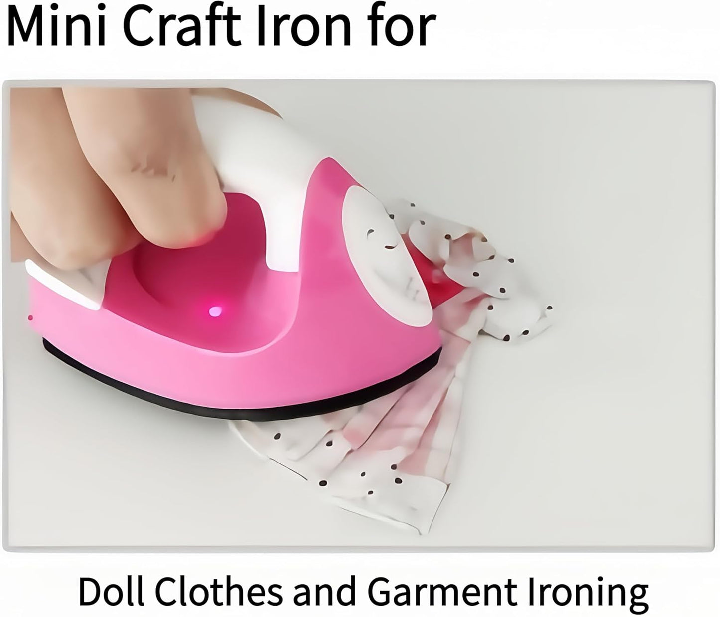 Pink Mini Iron for Craft Travel Heat Press, Small Portable Iron for DIY Heat Transfer Vinyl, Patches & Perler Bead Projects with US Plug