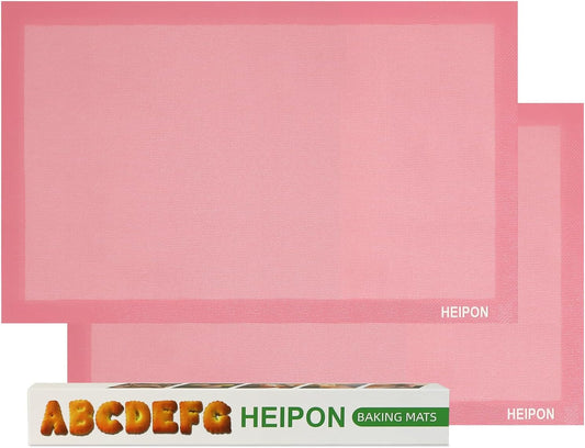 Pink Perforated Baking Mat,Cuttable Baking Mat,23.6"Lx15.7"W,Silicone Baking Mat,Non-Stick,Breathable Mat,Reusable(Pink,2pcs)