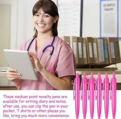 Patelai 100 Pcs Mini Pink Pens Retractable Ballpoint 3.94 in 1.0 mm Breast Cancer Awareness Small Short Pens Smooth Writing Retro Black Ink Pen for Kids School Supplies Travel Pocket Gifts