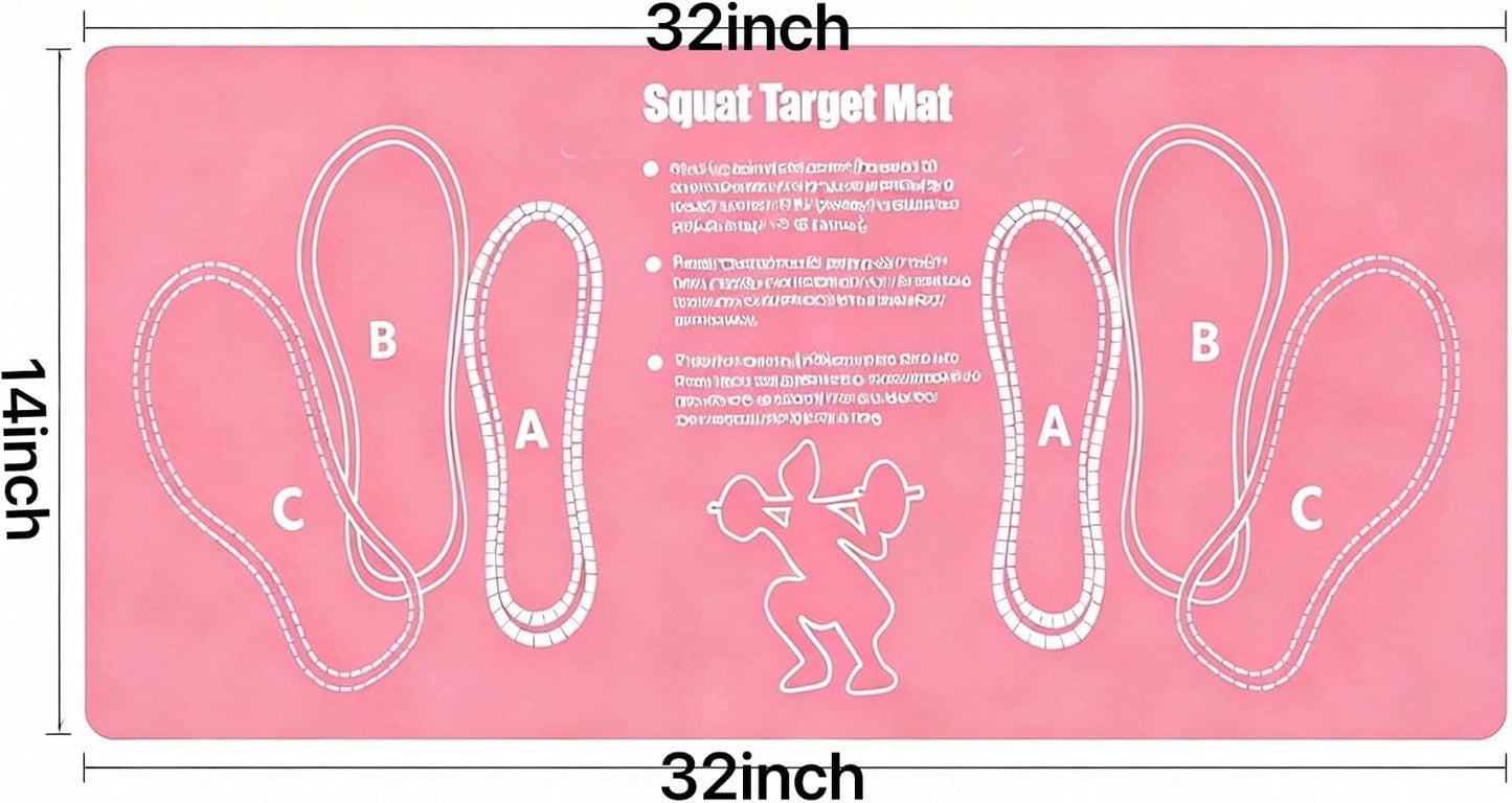 Squat Mat With Foot Position (32 * 14in) - Anti Slip Training Mat, Perfect for Leg & Abdominal Exercises, Squat Pads Activate Muscles, Prevent Injuries, Lightweight Portable for Home Gym