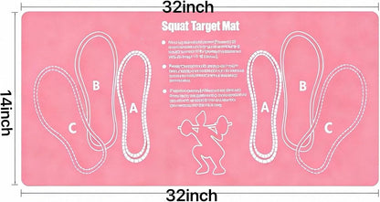 Squat Mat With Foot Position (32 * 14in) - Anti Slip Training Mat, Perfect for Leg & Abdominal Exercises, Squat Pads Activate Muscles, Prevent Injuries, Lightweight Portable for Home Gym