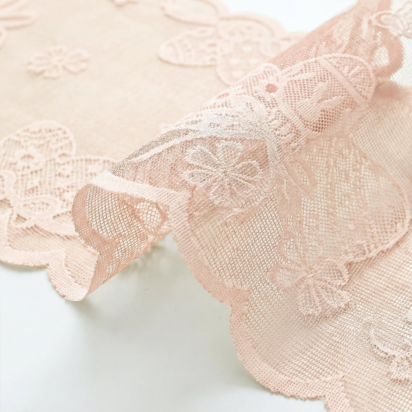 Artoid Mode Pink Lace Jacquard Egg Bowknot Easter Table Runner, Seasonal Kitchen Dining Table Decoration for Home Party Decor 13x72 Inch