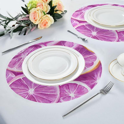 Lemons Baby Peach Seamless Picture Seamless Pattern_2 placemats for a Round Table Reusable Place mats Machine Washable placemats Linen placemats for Dining Table Waterproof Place mat Autumn