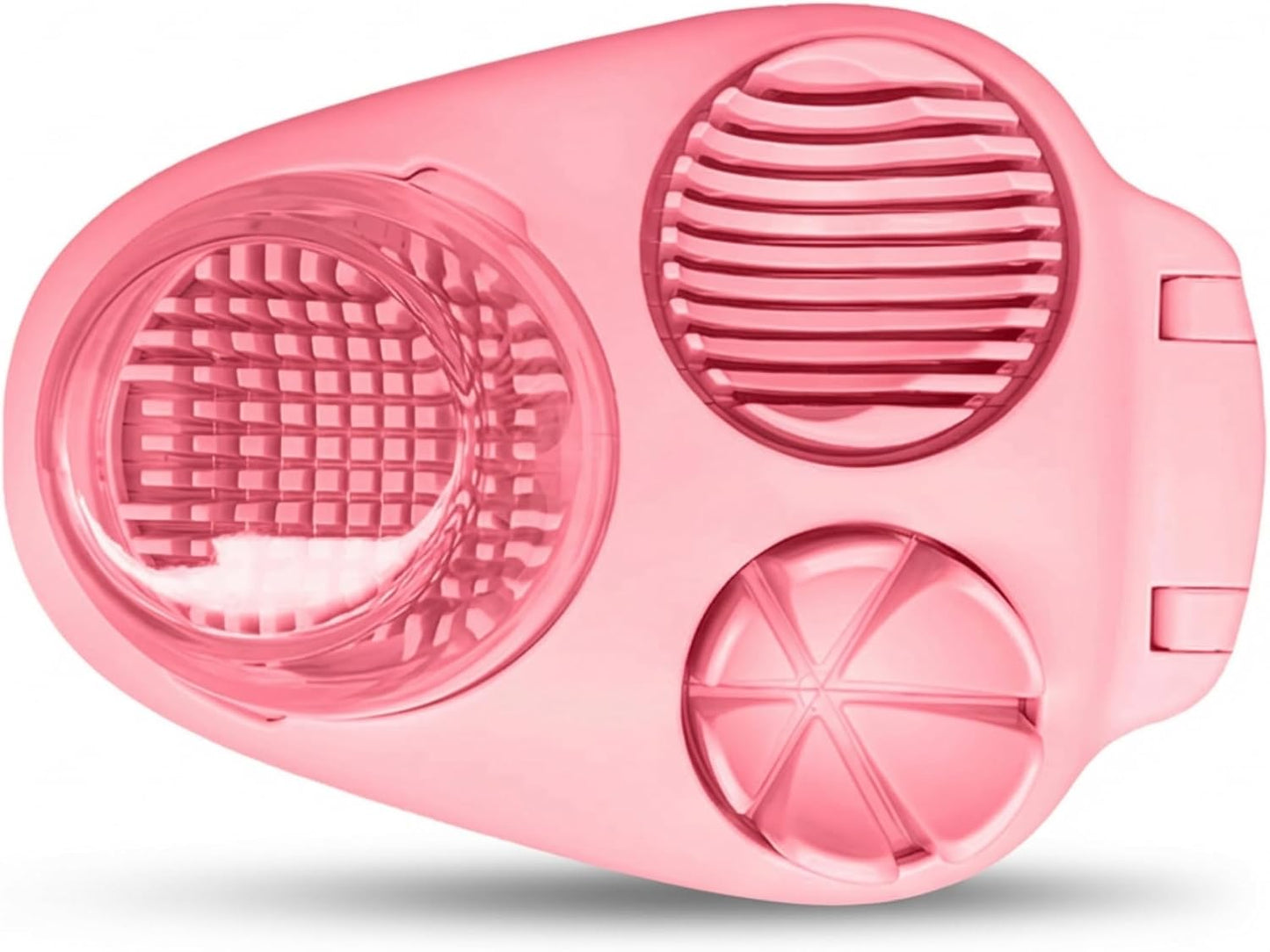 3 Slice Modes Egg Slicer for Hard Boiled Eggs, Stainless Steel Egg Cutter, 3-in-1 Kitchen Chopper Tool, Pink