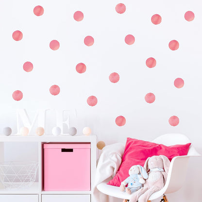 ROFARSO 120 Decals 2.2'' Pink Polka Dots Wall Decals Stickers DIY Removable Peel & Stick Wall Art Decorations Home Decor for Nursery Bedroom Living Room Playing Room
