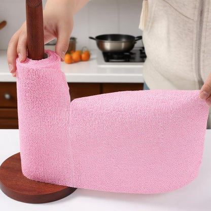 Roll Shaped Tear-Away Dish Cloth, High Capacity Pink Towels, Reusable Washable Kitchen Towel Rolls, Super Absorbent and Thick Microfiber Cleaning Cloths for Commercial Washroom