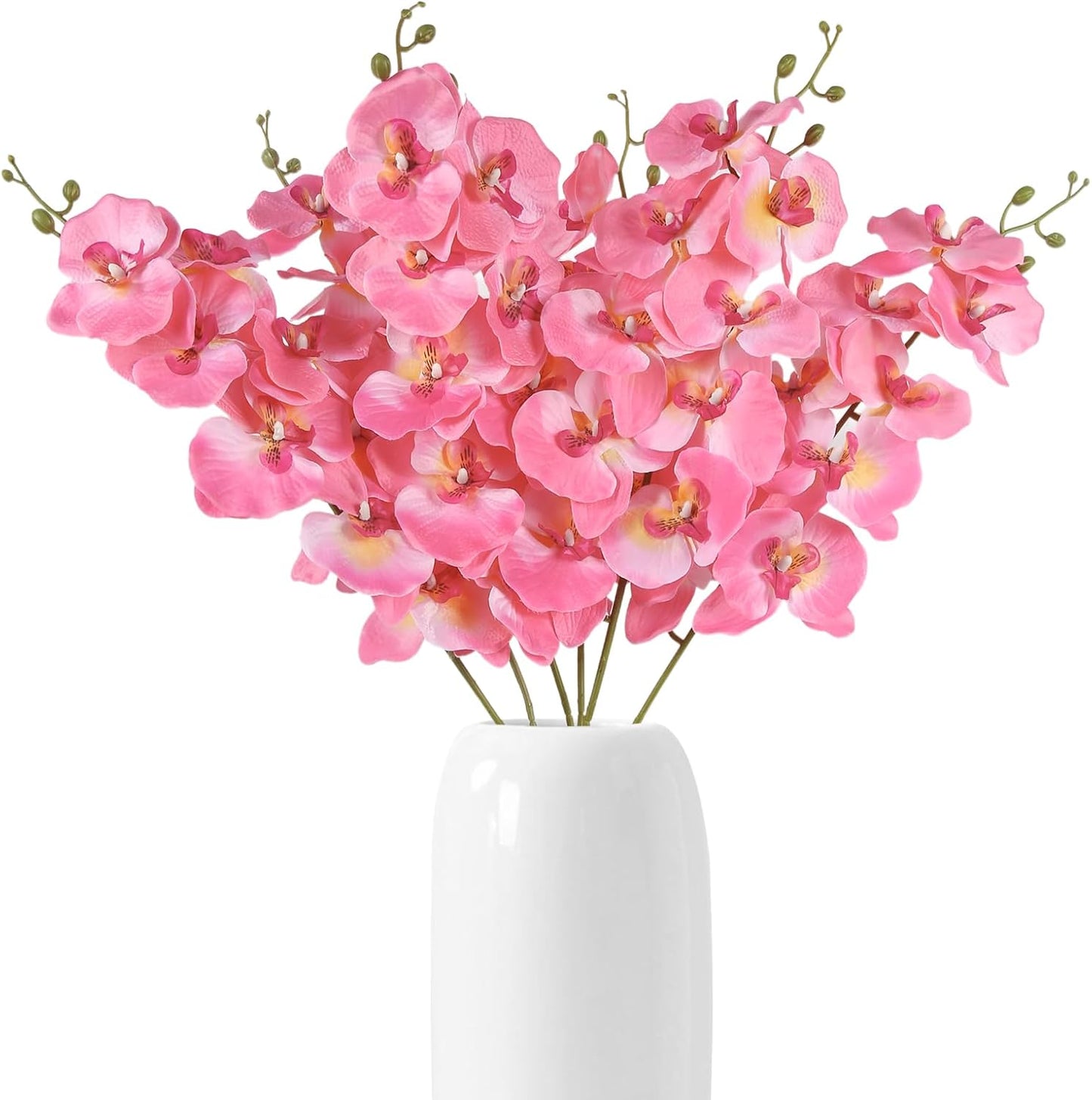 6pcs Orchid Artificial Flowers 29 in Fake Peach Orchid with Long Stem Faux Phalaenopsis Branches Silk Orchid Flowers for Wdding Party Home Decoration (Peach)
