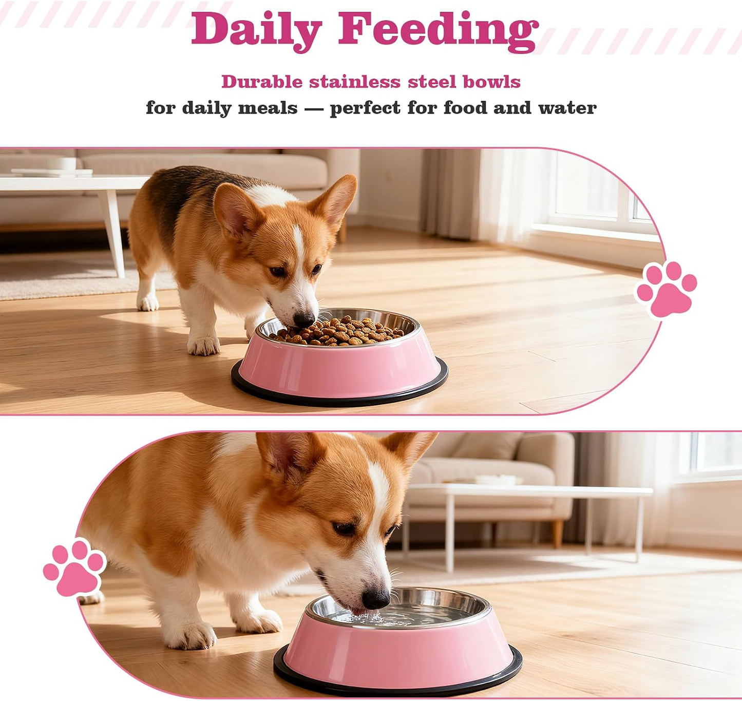 Puppy Supplies Starter Kit, Pink Puppy Essentials for Small Dogs | Bowls, toys, toothbrush, treat pouch and more in one pink puppy kit; ideal welcome home gift for small dogs and new puppies