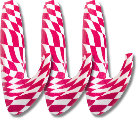 Adhesive Wall Hanging Hooks | Pack of 3 Cute Print Wall Hooks with Heavy Duty Stick-On Strips that Hold Up to 3lbs, Easy to Install Hanging Hook for Walls