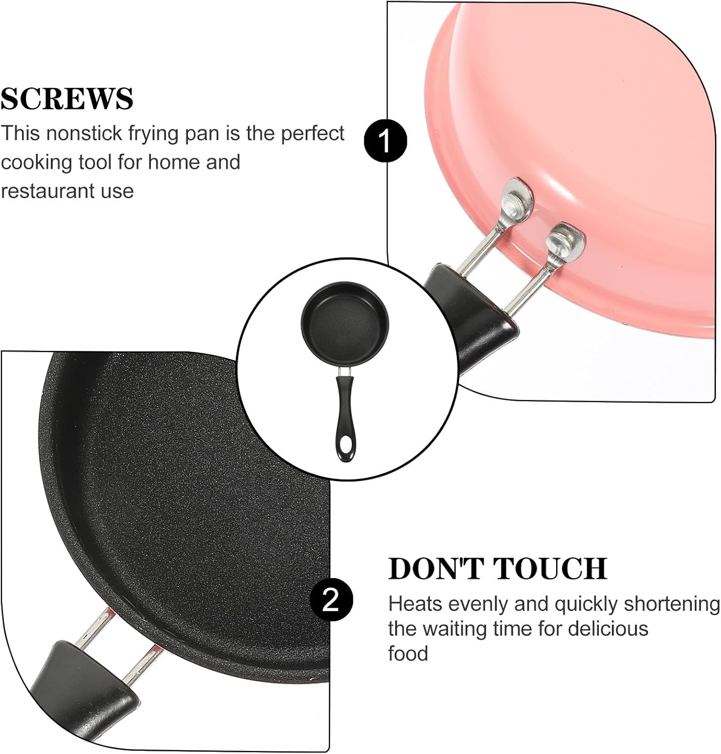 VANZACK Nonstick Mini Frying Pan Small Egg Fryer Skillet Pink Induction Compatible Lightweight Cookware for Breakfast and Home Cooking