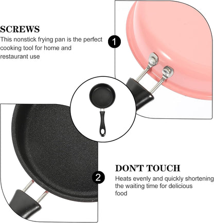 VANZACK Nonstick Mini Frying Pan Small Egg Fryer Skillet Pink Induction Compatible Lightweight Cookware for Breakfast and Home Cooking