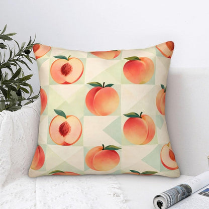 Checkered Peach Throw Pillowcases 22"X22" Double Sided Print Soft Cushion Cover for Sofa Sofa Bed