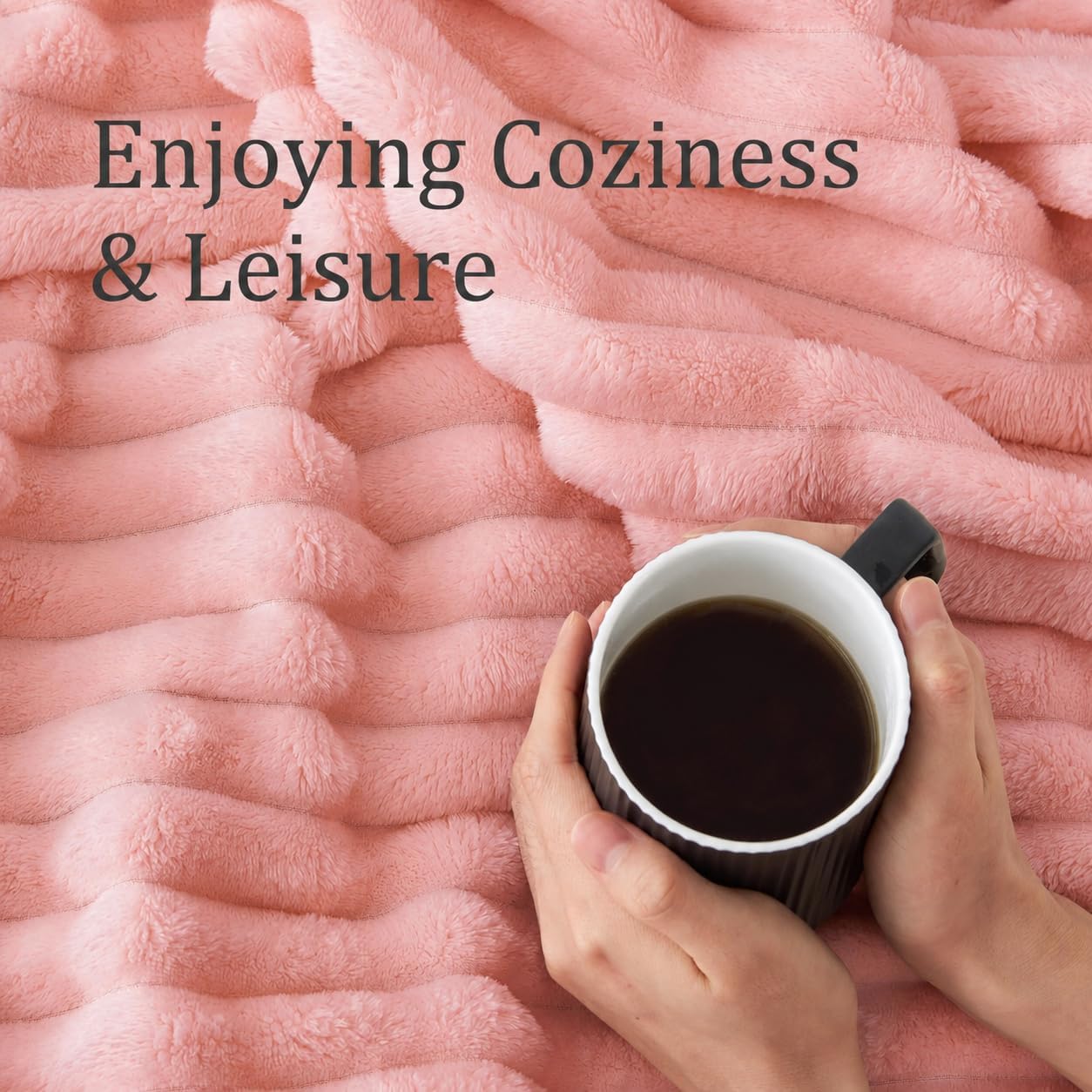 Ultra Soft 3D Striped Throw Blanket Couch Sofa Bed, Cozy Plush Fluffy Fleece Blanket Bedroom Home Decor, Warm Lightweight Gentlesoft Blanket Gifts for Birthday(Pink Full(71"x87"))