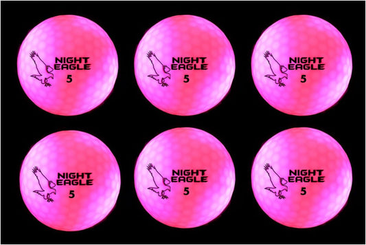 Night Eagle CV LED Golf Balls - Light Activated - No Timer - 6 Pack (Pink)