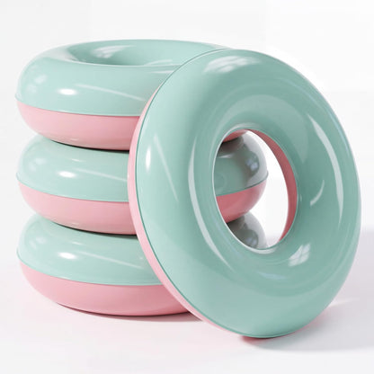 4 Pcs Inflatable Pool Floats for Adults Pastel Inner Tubes Macaron Pool Rings Floaties for Birthday Beach Swimming Shower Bachelorette Party Decorations(Green,Pink,28'')