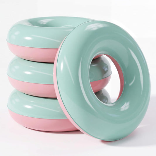 4 Pcs Inflatable Pool Floats for Adults Pastel Inner Tubes Macaron Pool Rings Floaties for Birthday Beach Swimming Shower Bachelorette Party Decorations(Green,Pink,28'')