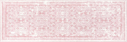 Vaukki Hallway Runner Rug, Vintage Shaggy Soft Laundry Rug Runner, Non Slip Entryway Runner Mat, Washable Farmhouse Kitchen Area Carpet for Bathroom, Entryway and Bedroom (2' X 6', Pink)