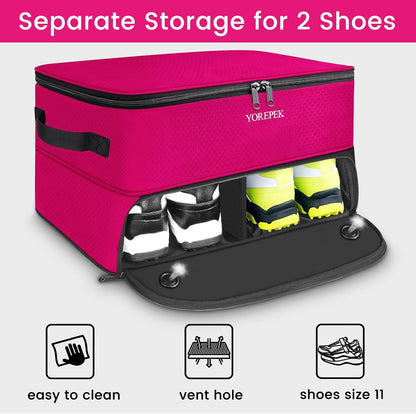 YOREPEK 2 Layer Golf Trunk Organizer, Golf Gifts for Men with Separate Ventilated Compartment for 2 Pair Shoes, Waterproof Car Trunk Locker for Balls, Tees, Clothes, Gloves, Gifts for Golfers