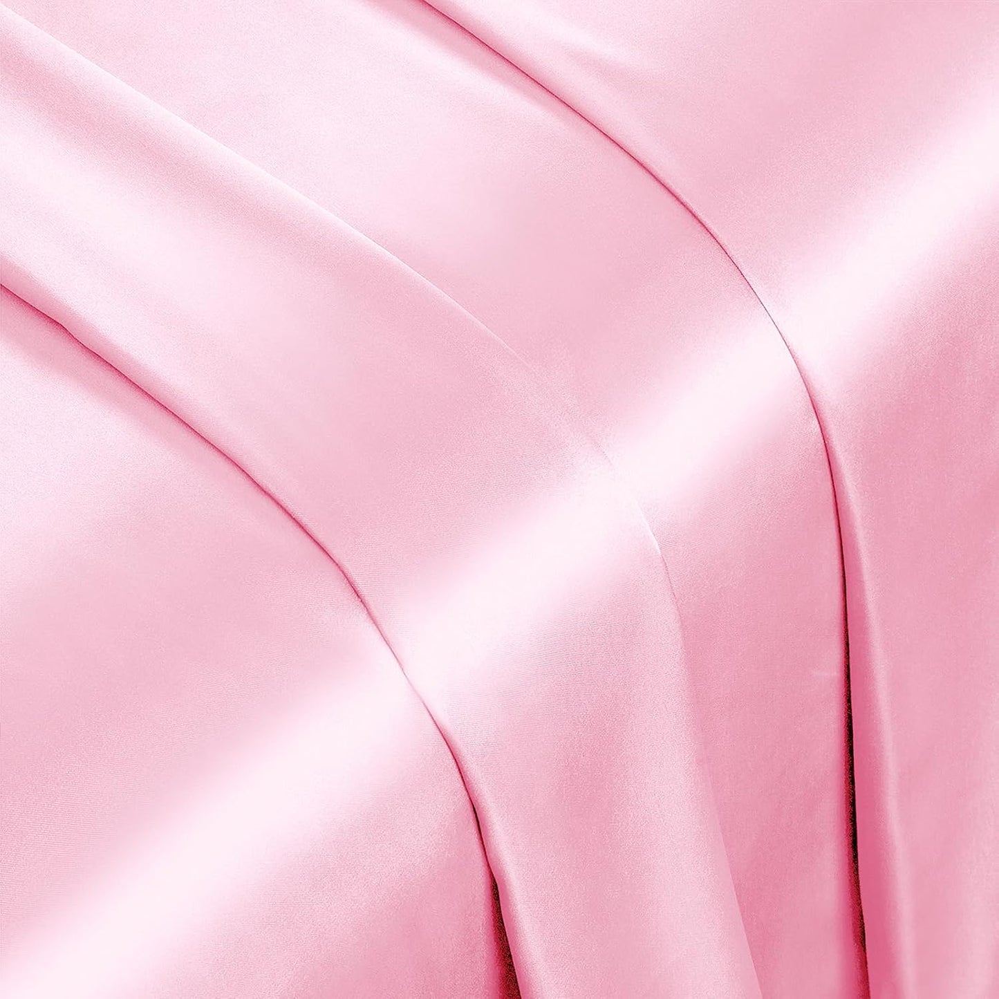 Vonty Ruffle Tablecloth Pink Satin Tablecloth - 60" x 102", Silky Table Cloth Rectangle Scalloped Table Cloth Farmhouse Tables Cover Silk Tablecloths Vintage Tables Skirt for Kitchen Dining