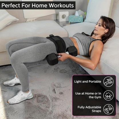 Hip Thrust Adjustable Resistance Weight Belt for Home Workouts, Exercise Hip Thrust Belt for Kettlebell Training & Butt Shaping with Extra Cushioning and Adjustable Resistance