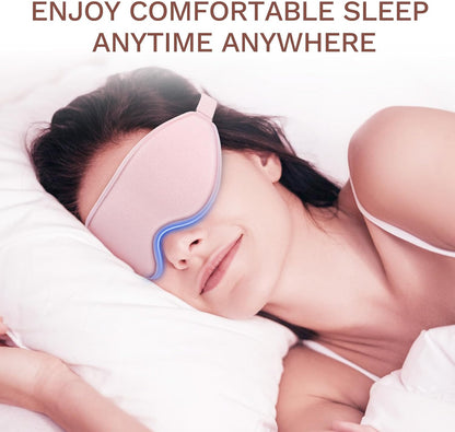 FlyCoco 99% Fully Block Out Light Eye Sleep Mask, 3D Deep Contoured Eyes Cover Zero Pressure, Long Lash Extension Eyes Mask with Adjustable Straps for Sleeping Travel Home Nap Rest Women Men (Pink)