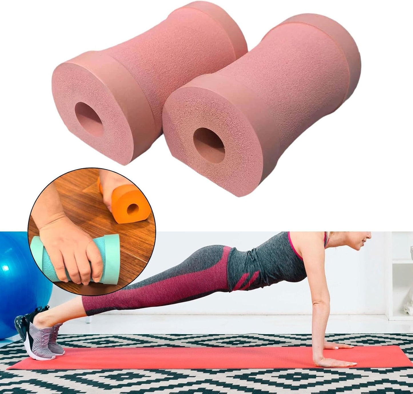 Push Up Pads Pushup Stands Pilates Brick Accessories Portable Home for Floor Workout Exercise Strength Training Equipment