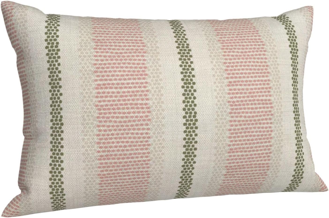 Pink Sage Green Pillow Covers 18x18 Inch 2 Pcs Boho Preppy Polka Dots Striped Decor Throw Pillows Modern Geometric Outdoor Farmhouse Decoration Pillowcase Linen Cushion Cover for Couch Sofa