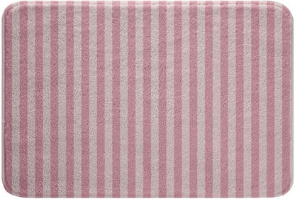 Feelyou Stripes Bathroom Rugs Pink Abstract Bath Mats Geometric Bathroom Accessories Luxury Floor Doormats 16"x24" Soft Microfiber