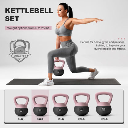 NEALFIT Soft Kettlebell 5LB/10LB/15LB/20LB/25LB, Kettlebells for Home Gym Strength Training, Anti-Slip Fitness Weights for Men Women