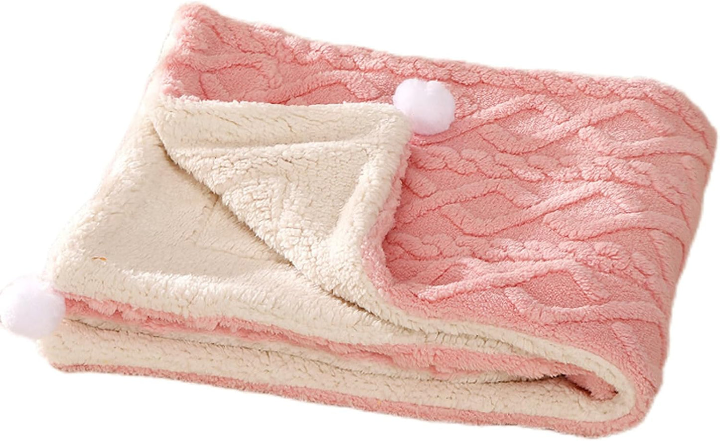 Premium Soft Dog Blanket Washable Puppy Essentials Dog Product Cat Kitten Calming Blankets Throw for Medium Small Dogs Pet Dog Gifts-Pink-M