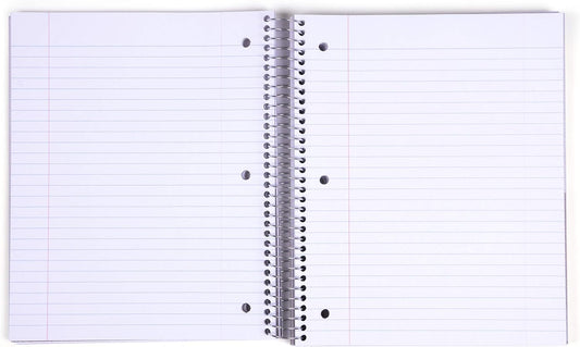 Mintra Office Durable Spiral Notebooks, 5 Subject (Spring Pink, Wide Ruled 1pk)