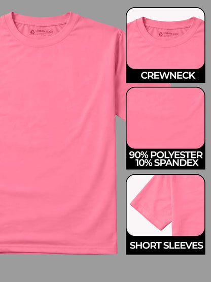 URBAN BUCK Neon High Visibility Lightweight Running Mens Shirt - Workout Swim UPF50+ Basic Short Sleeve Sun T-Shirt for Men