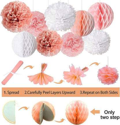 SHYDUCK Rose Gold Bridal Shower Decoration in Clearance, Bachelorette Party Decor with Bride To Be Banner, 3D Butterfly Wall Decor, Balloons, Fringe Curtain & Balloon Arch Strip (Pink)