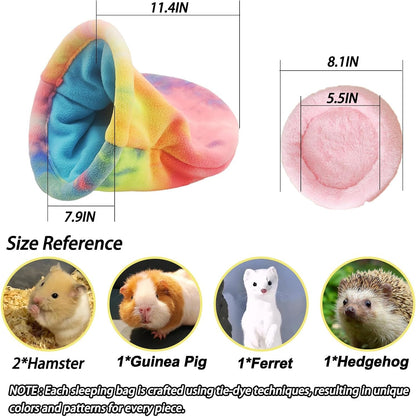 kathson Guinea Pig Snuggle Sack, Soft Fleece Sleep Sacks Large Guinea Pig Hideout Small Animal Hideout Pet Sleeping Bag for Hamster Rat Chinchilla Ferret, 2pcs (Pink)