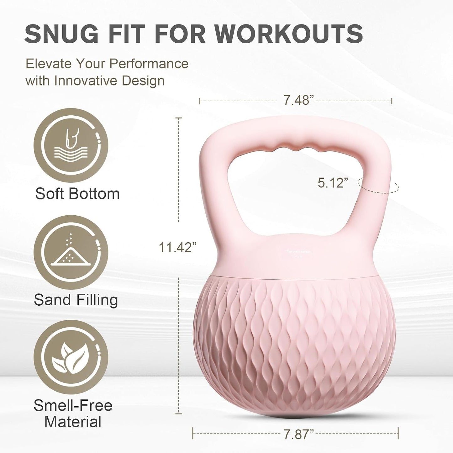 YIGUO Soft Kettlebell, Kettlebells Cushioned Impact-Resistant Base and Anti-Slip Grip, Strength Training Kettle Bell for Women and Men, Home Workout