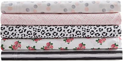 Betsey Johnson- Full Bed Sheets, Cotton Percale Bedding Set, Crisp & Cool, Lightweight & Breathable (Diamond Lace Pink, Full)