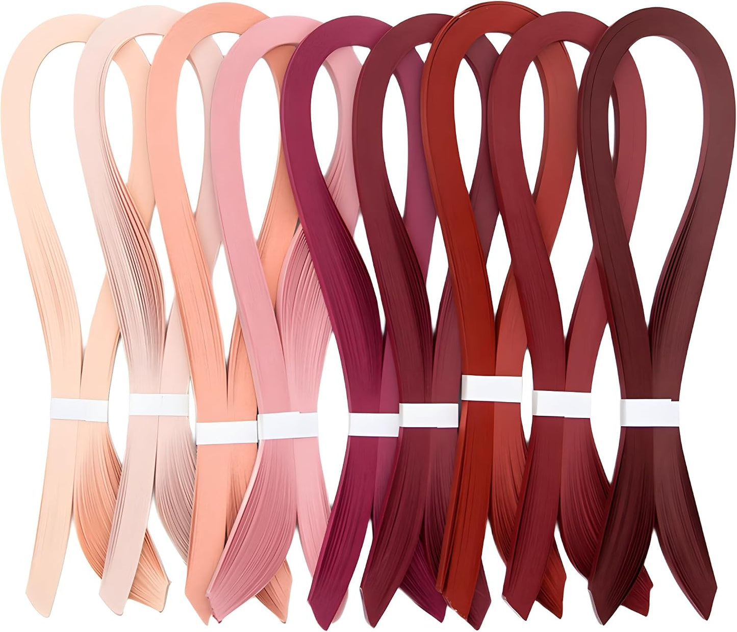 Pestal Pink Tone Quilling Paper Strips 10mm Quilling Strips for Crafts Single Color Origami Paper Strips 0.4inch 120pcs Length 21inch Paper Filigree Strips (Peach Pink No.16)