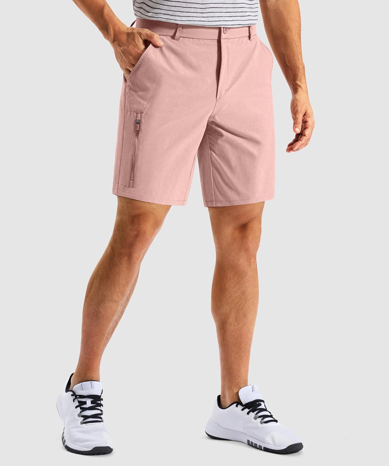 G Gradual Men's Golf Dress Shorts 7 Inch Inseam Lightweight Quick Dry Chino Casual Work Shorts for Men with 4 Pockets