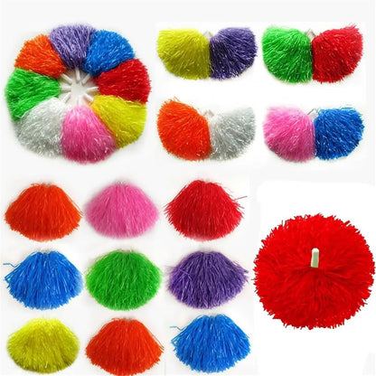Shining Cheer Pom Poms 8pair Dress Costume Fancy Double Hole Handle Cheerleading Cheering Ball Dance Party Decorator Cheerleader Pompoms Club Sport Supplies