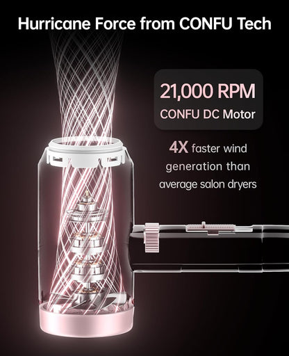 Hair Dryer with Diffuser, CONFU Hair Dryers for Women, Blow Dryers for Men, Hairdryer with Diffuser Attachment, Portable Lightweight Fast Drying Negative Ion Hairdryer for Home