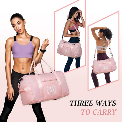 Gym Bag for Women & Men, Fitness Workout Sports Travel Duffle Bag with Wet Pocket & Shoes Compartment, Great Present for Gym Lovers