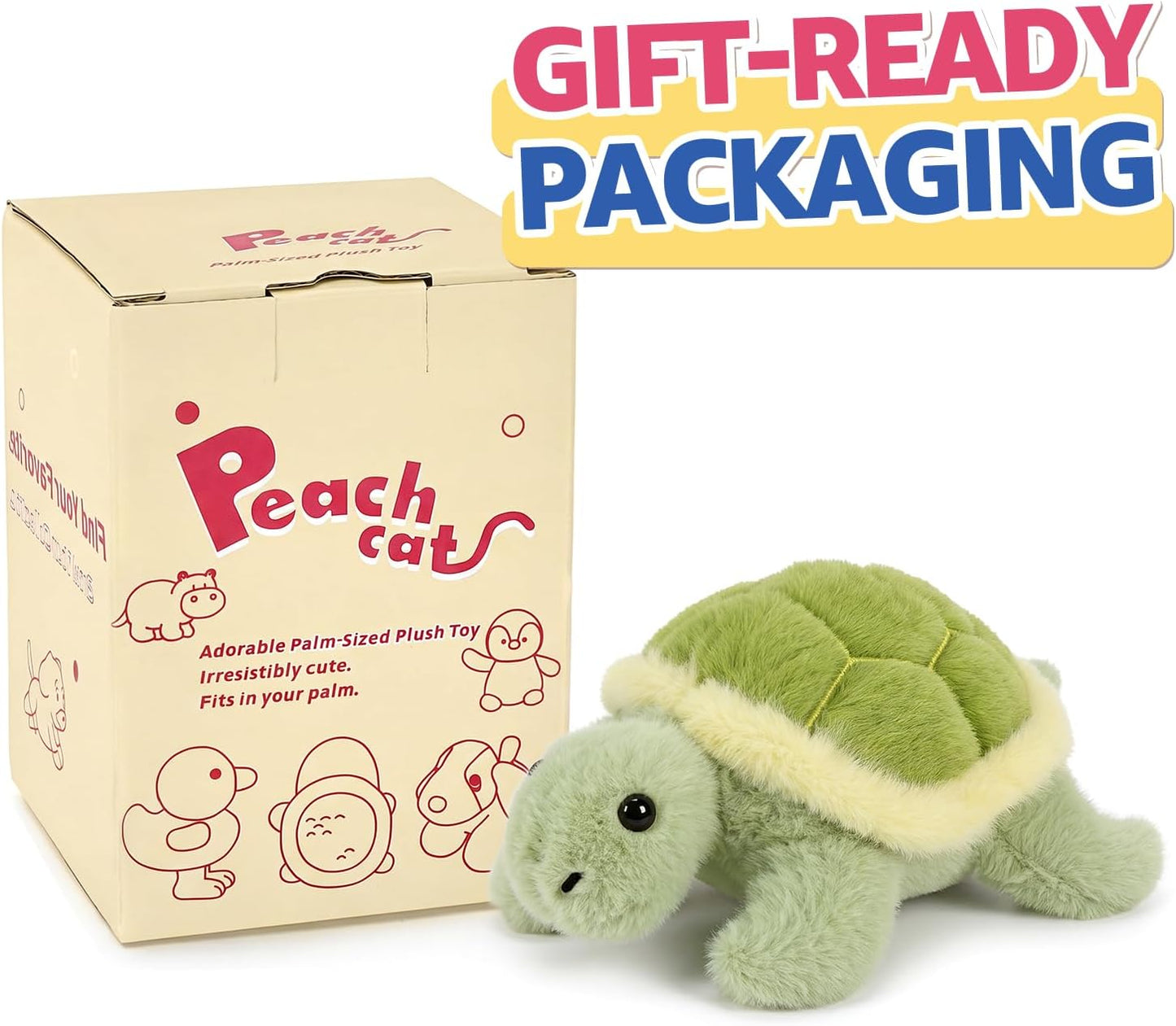 PEACH CAT Sea Turtle Stuffed Animal Cute Plushies Small Plush Toys Birthday Gifts for Girls Boys Kids
