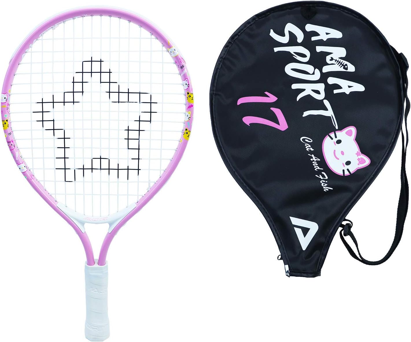 AMA SPORT Kids Tennis Racket for Junior Toddlers Starter Kit 17-25" Tennis Racquet for Girls and Boys with 420D Nylon Shoulder Strap Bag