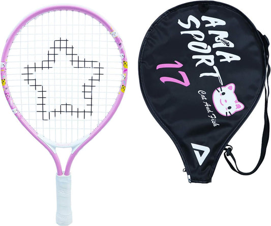 AMA SPORT Kids Tennis Racket for Junior Toddlers Starter Kit 17-25" Tennis Racquet for Girls and Boys with 420D Nylon Shoulder Strap Bag